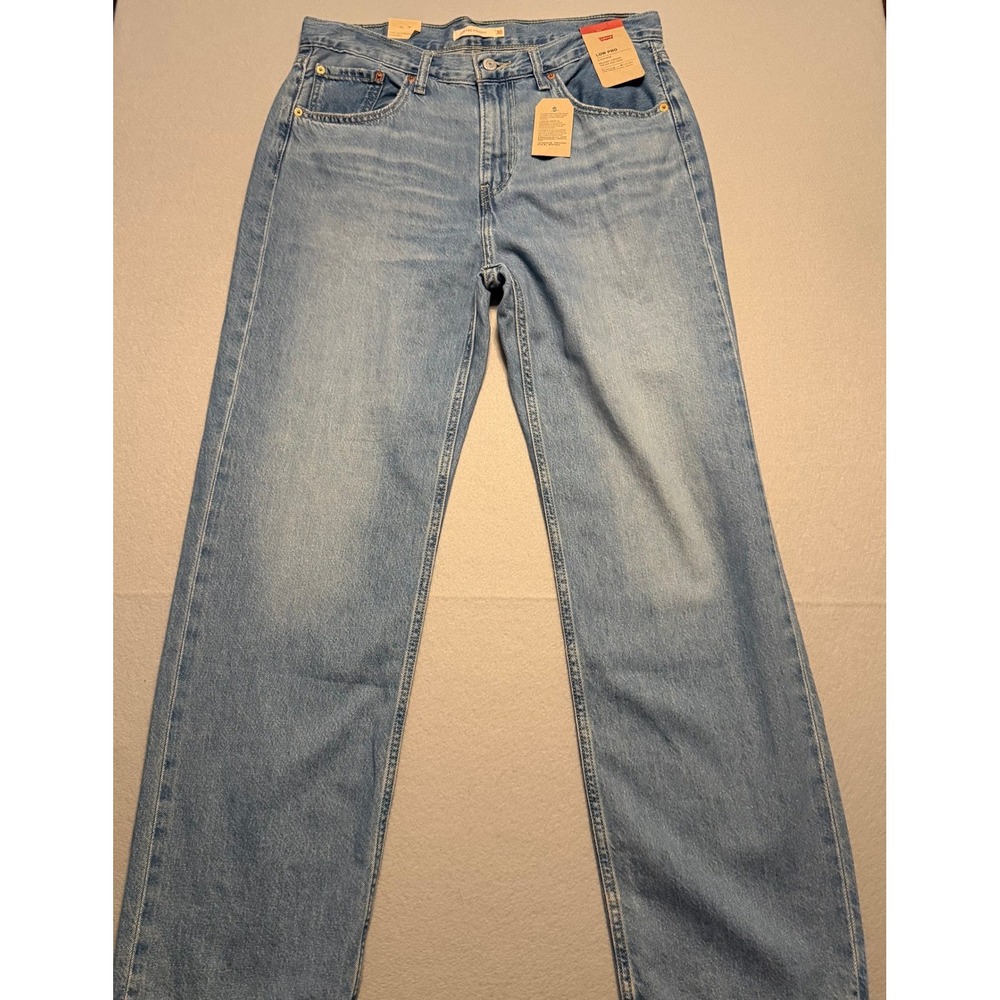 Levis Low Pro Straight Jeans Light Wash Denim High Rise Women Size 30